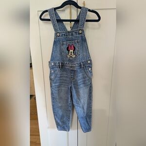 Disney Gap Denim Overalls with Embroidered Minnie Mouse